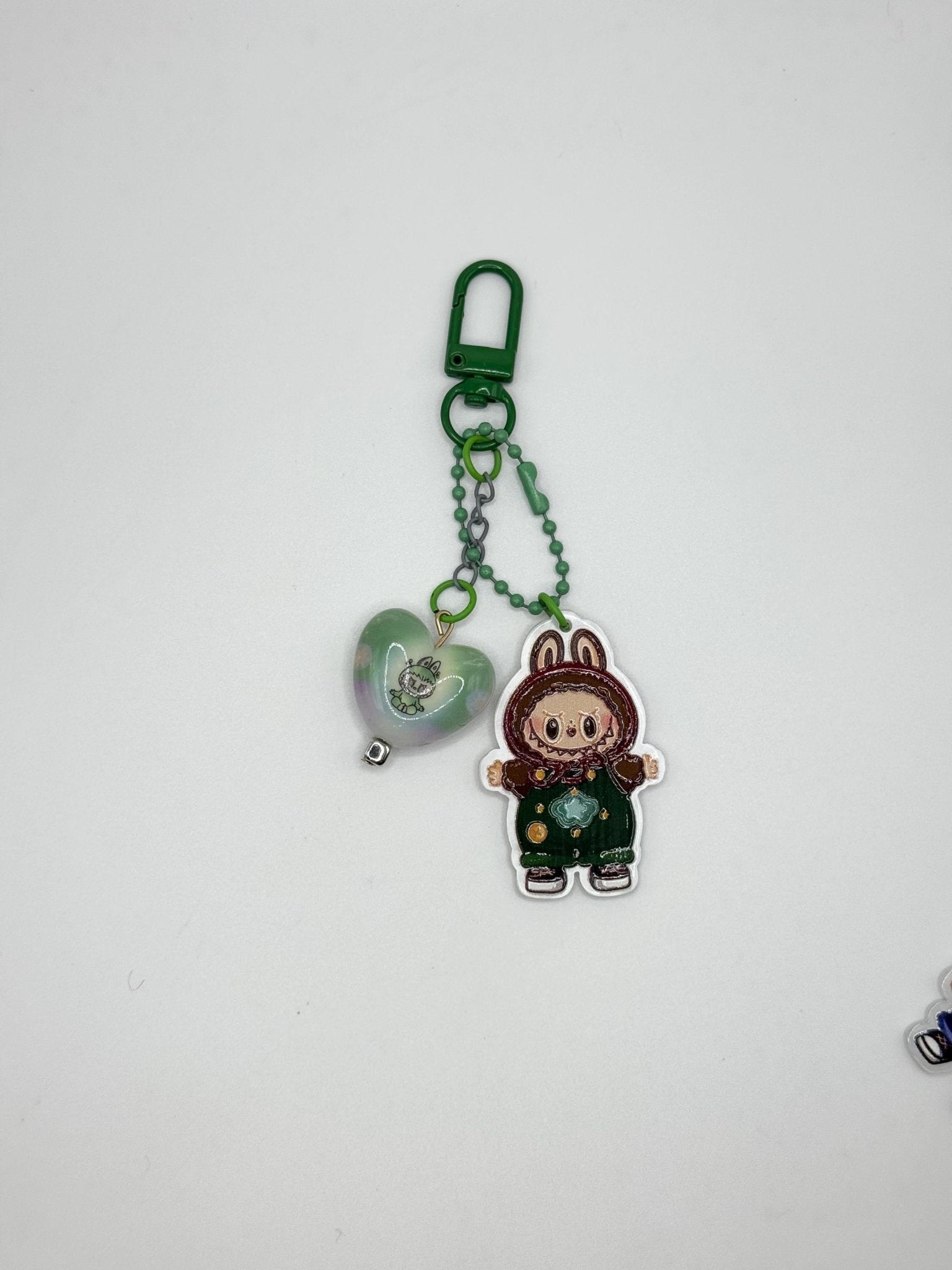 Monster Keychain with Heart Bead Accent - Pip & Purlie