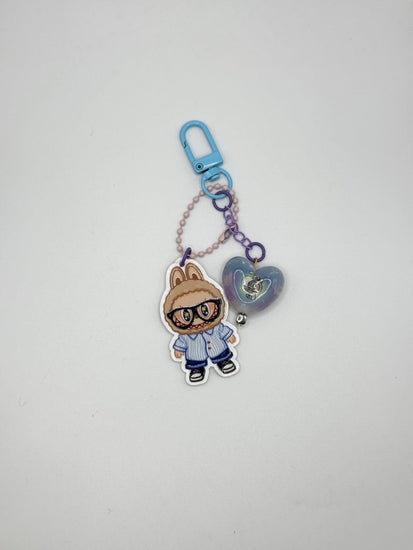 Monster Keychain with Heart Bead Accent - Pip & Purlie
