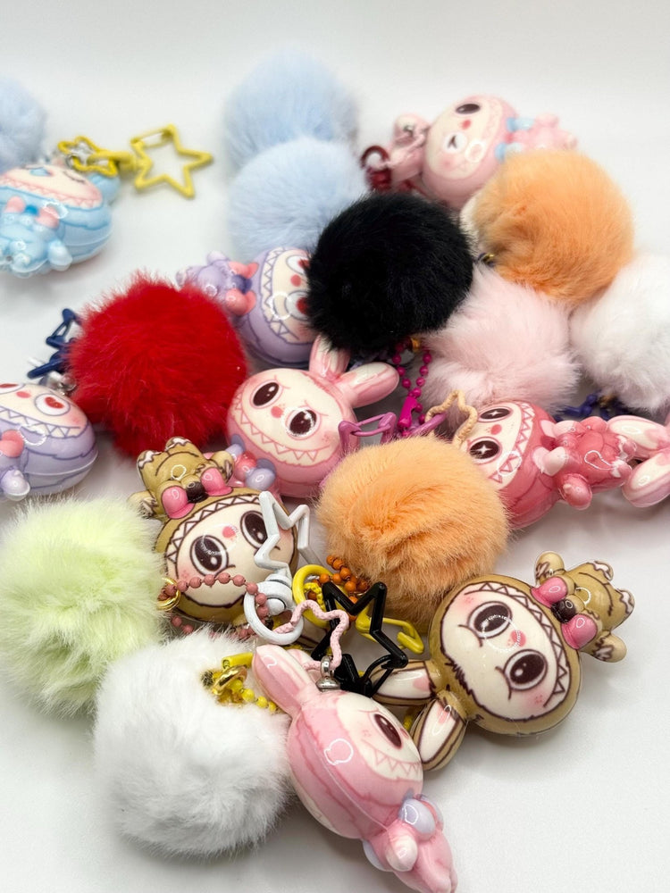 Monster Keychain with Light: Kawaii Key Ring - Pip & Purlie