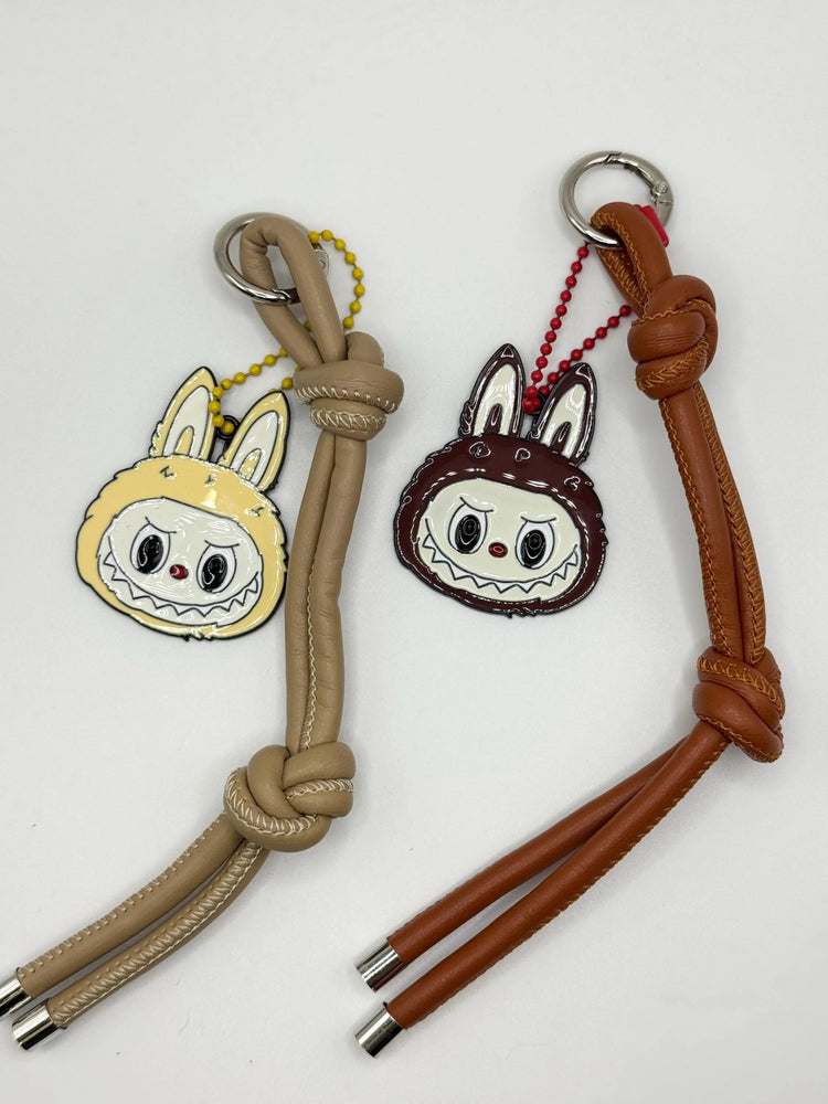 Monster Metal Head Bag Charm – Faux Leather Cord Accessory - Pip & Purlie