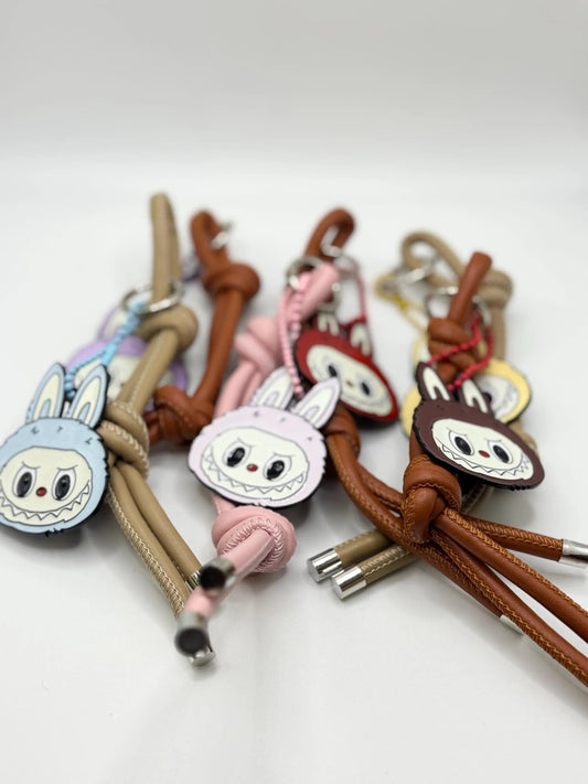 Monster Metal Head Bag Charm – Faux Leather Cord Accessory - Pip & Purlie