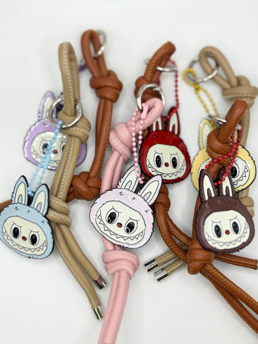 Monster Metal Head Bag Charm – Faux Leather Cord Accessory - Pip & Purlie