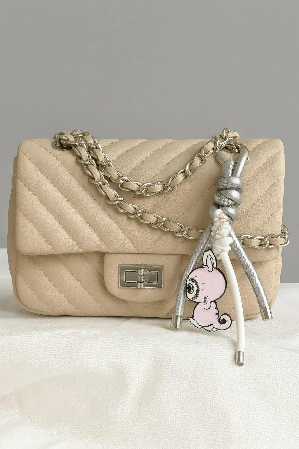 Monster Metal Side Full Body Bag Charm – Faux Leather Cord Accessory - Pip & Purlie