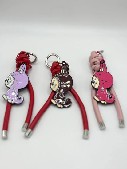 Monster Metal Side Full Body Bag Charm – Faux Leather Cord Accessory - Pip & Purlie