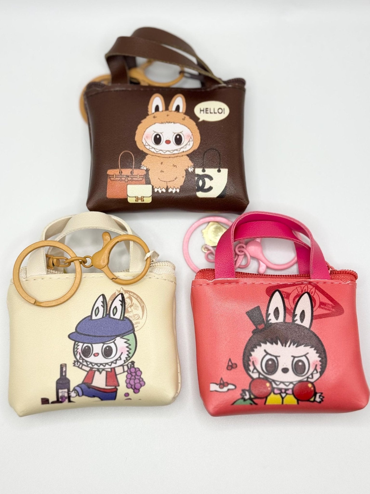 Monster Vegan Leather Coin Earphone Lip Balm AirPods Purse Keychain - Pip & Purlie