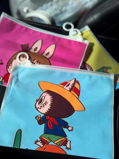 Monster Zip Bag 5x7 | Bright Print Front & Clear Back Pouch - Pip & Purlie