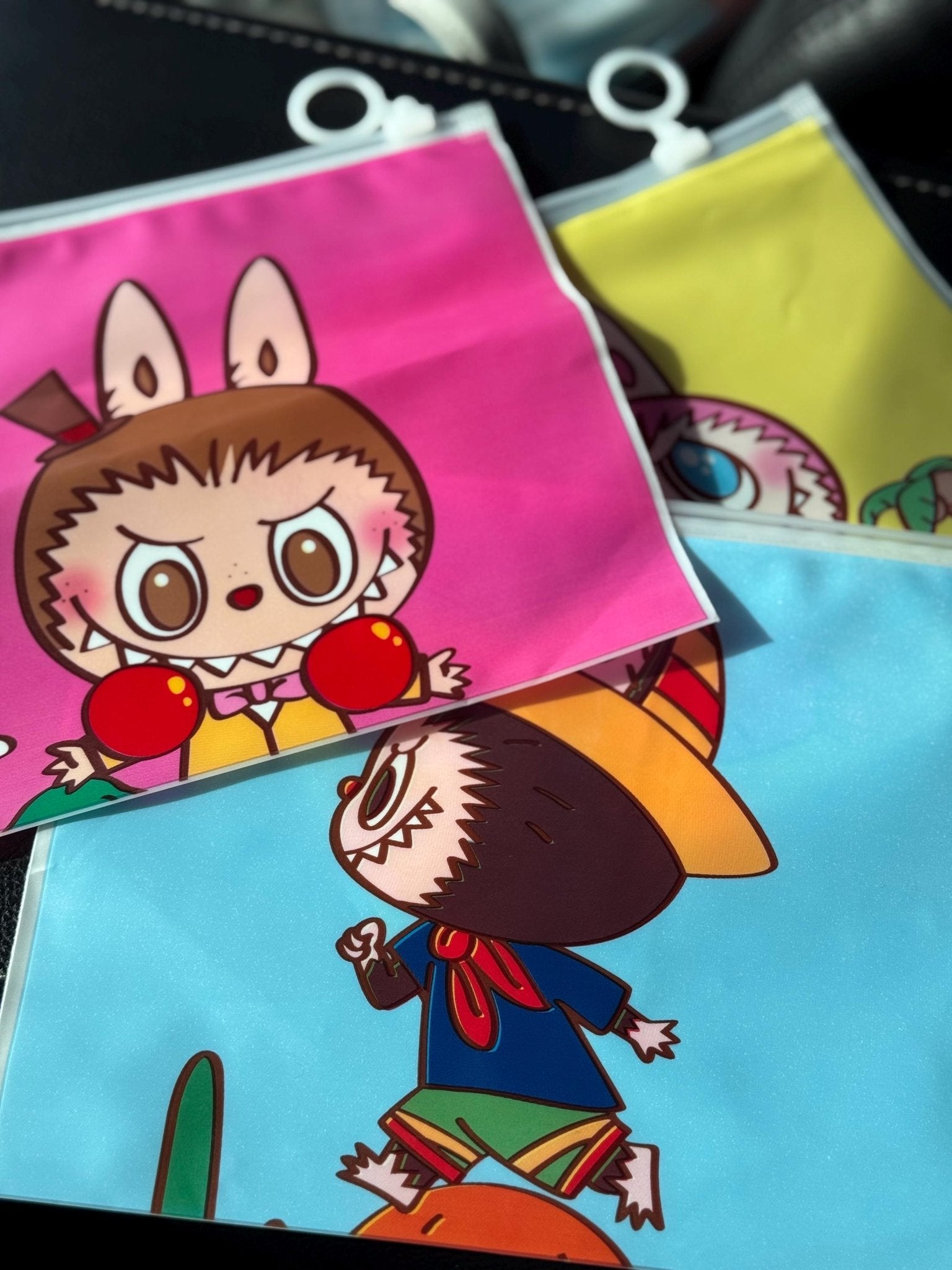 Monster Zip Bag 5x7 | Bright Print Front & Clear Back Pouch - Pip & Purlie