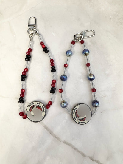 Soccer Phone Charm | Beaded Bag Charm | Sports Wristlet | Handmade Soccer Accessory - Pip & Purlie