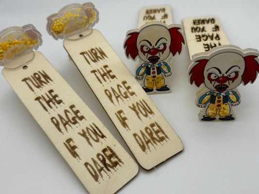 Spooky Clown Bookmark - Creepy Horror Bookmark - Perfect for Horror Books & Halloween Party Favors - Pip & Purlie