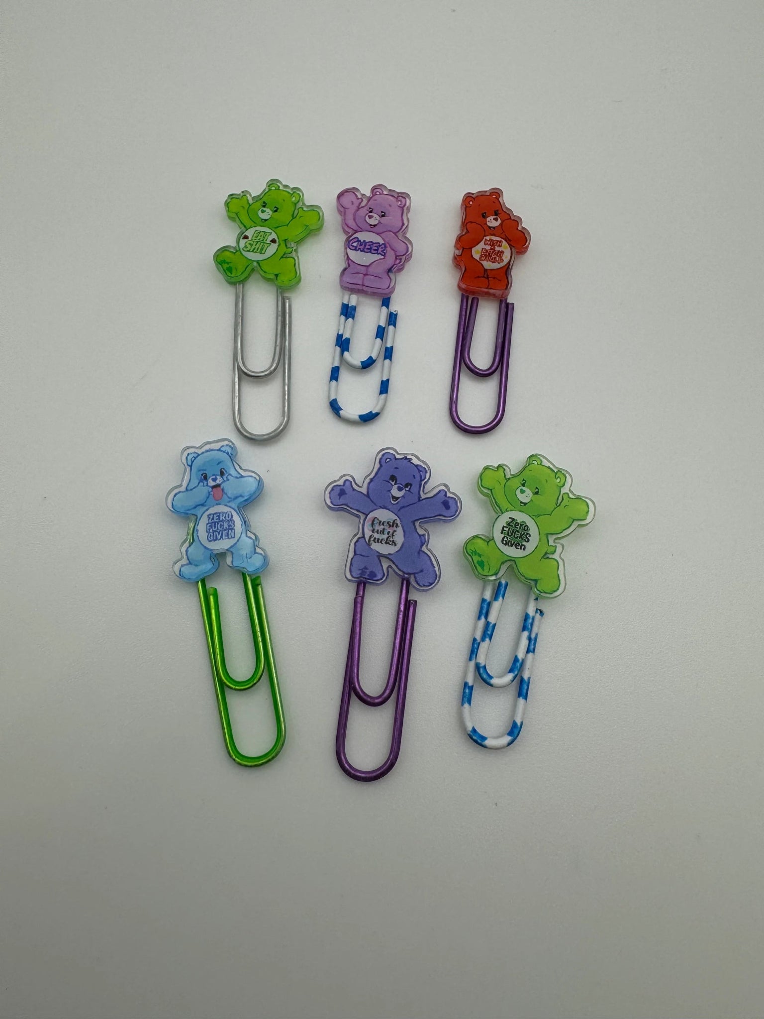 Swear Bears Naughty Paper Clips - Fun Office Supplies - 10 pieces - Pip & Purlie